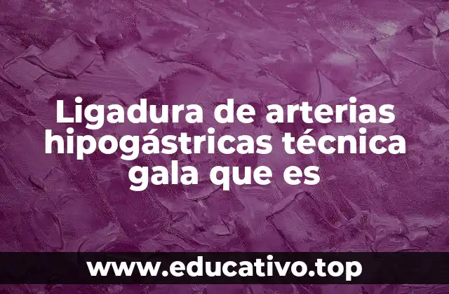 Ligadura de arterias hipogástricas técnica gala que es