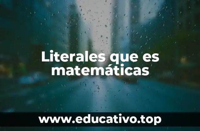 Literales que es matemáticas