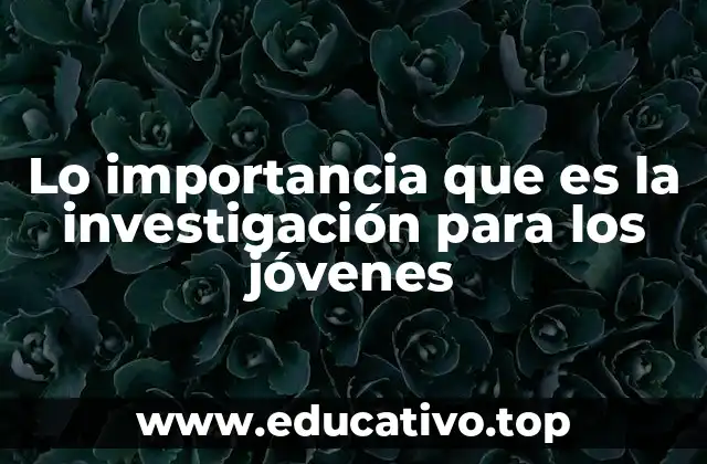 Lo importancia que es la investigación para los jóvenes
