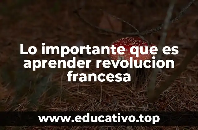 Lo importante que es aprender revolucion francesa