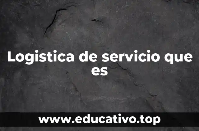 Logistica de servicio que es