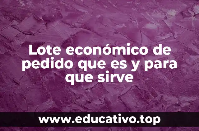 Lote económico de pedido que es y para que sirve