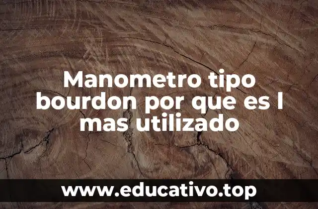 Manometro tipo bourdon por que es l mas utilizado