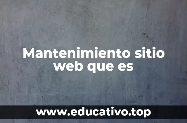 Mantenimiento sitio web que es