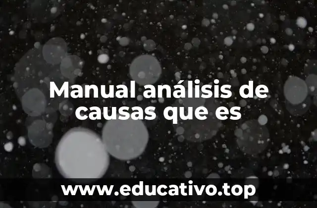 Manual análisis de causas que es
