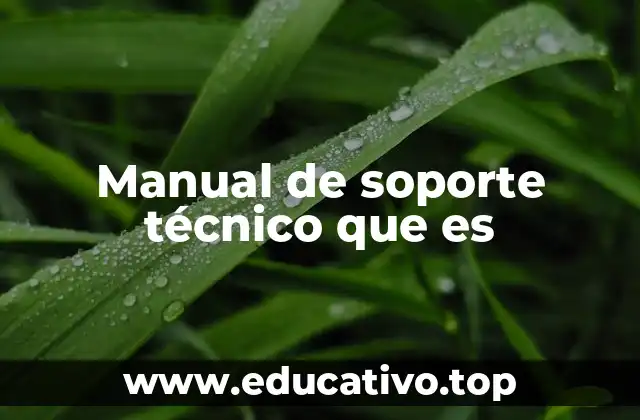 Manual de soporte técnico que es