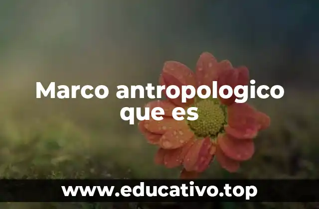 Marco antropologico que es