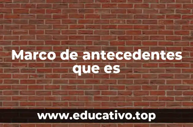 Marco de antecedentes que es