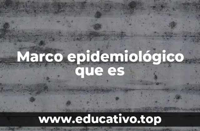 Marco epidemiológico que es