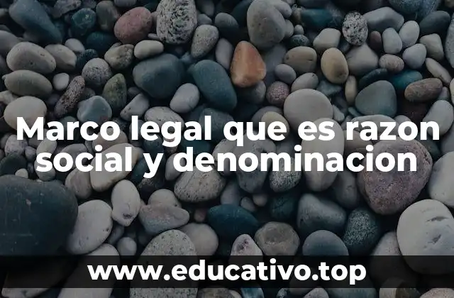 Marco legal que es razon social y denominacion