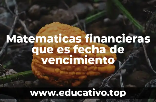 Matematicas financieras que es fecha de vencimiento