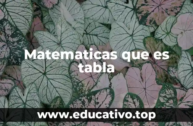 Matematicas que es tabla