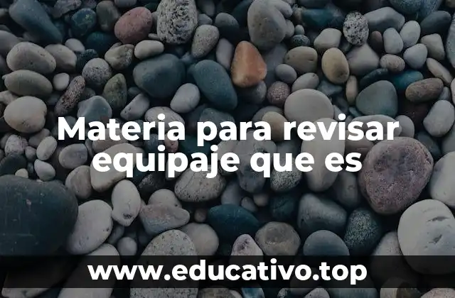 Materia para revisar equipaje que es