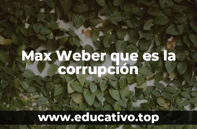 Max Weber que es la corrupción