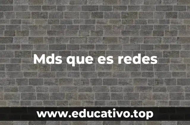 Mds que es redes