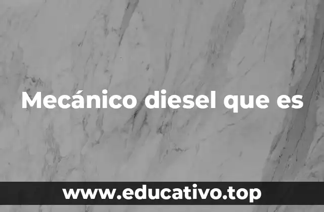 Mecánico diesel que es