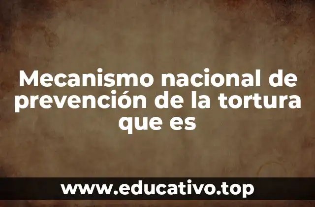 Mecanismo nacional de prevención de la tortura que es