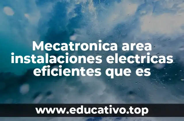 Mecatronica area instalaciones electricas eficientes que es