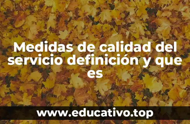 Medidas de calidad del servicio definición y que es