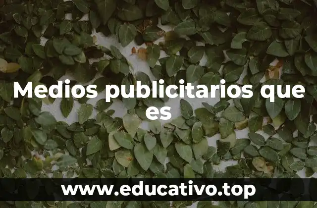 Medios publicitarios que es