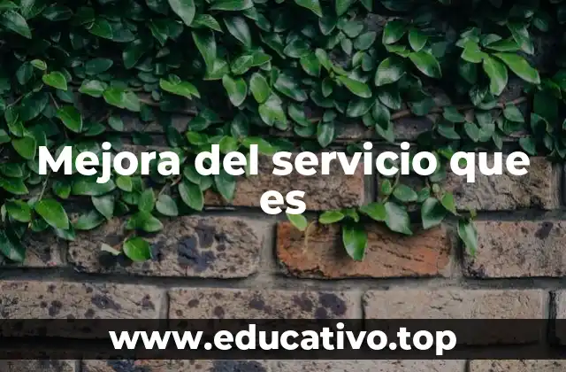 Mejora del servicio que es