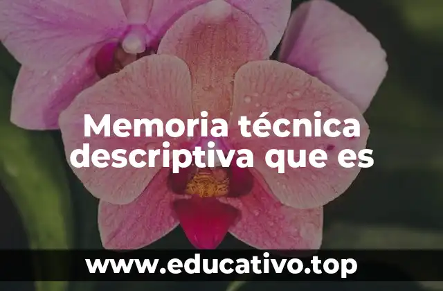Memoria técnica descriptiva que es