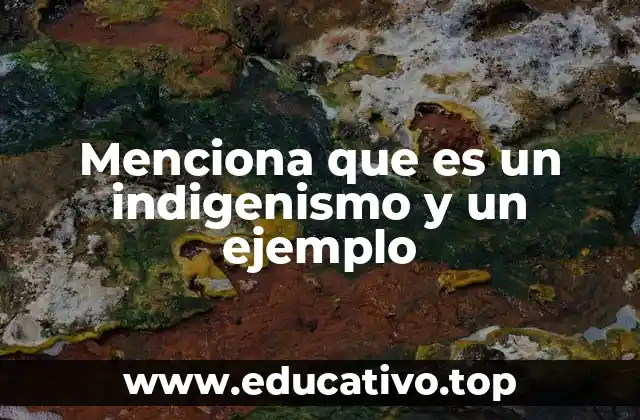 Menciona que es un indigenismo y un ejemplo