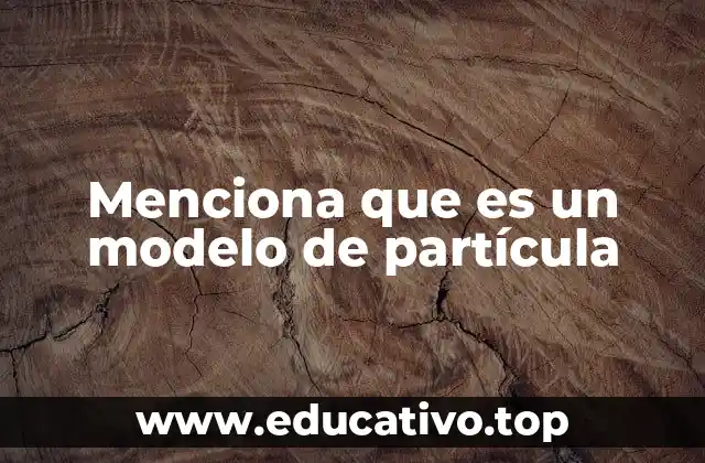 Menciona que es un modelo de partícula
