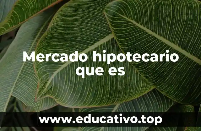 Mercado hipotecario que es