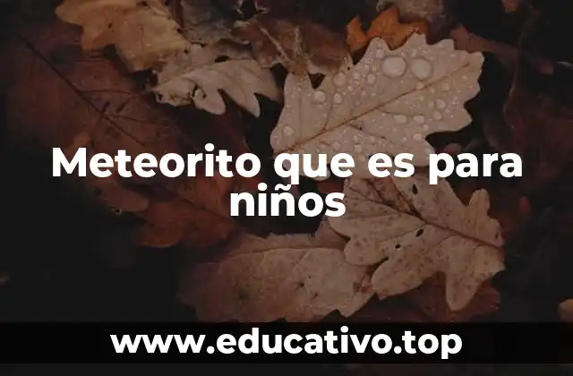 Meteorito que es para niños