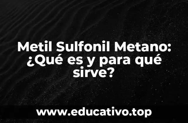Metil Sulfonil Metano: ¿Qué es y para qué sirve?
