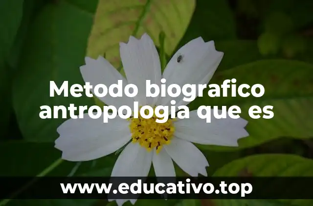 Metodo biografico antropologia que es