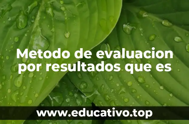 Metodo de evaluacion por resultados que es