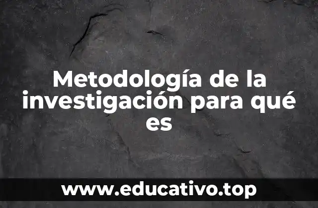 Metodología de la investigación para qué es