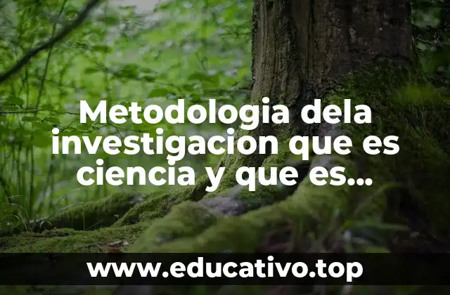 Metodologia dela investigacion que es ciencia y que es metidilogia