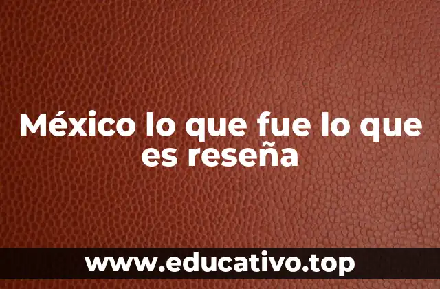 México lo que fue lo que es reseña