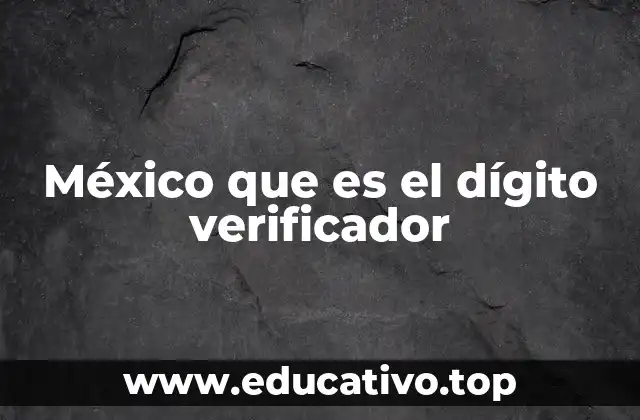México que es el dígito verificador