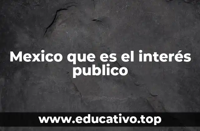 Mexico que es el interés publico