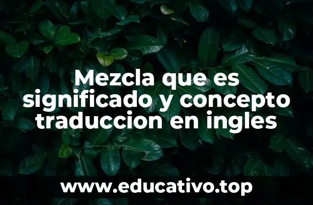Mezcla que es significado y concepto traduccion en ingles