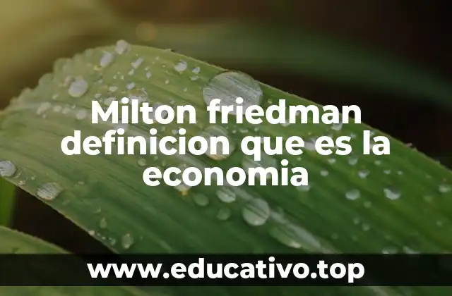Milton friedman definicion que es la economia