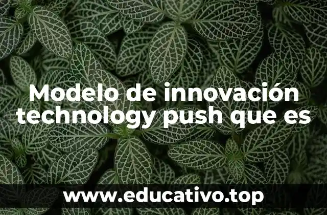Modelo de innovación technology push que es