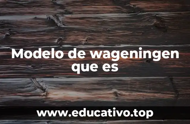 Modelo de wageningen que es