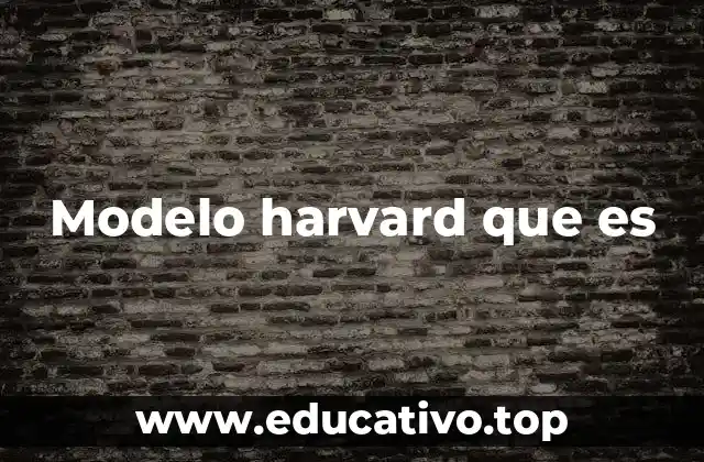 Modelo harvard que es