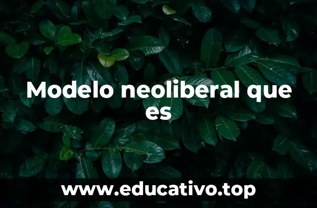 Modelo neoliberal que es