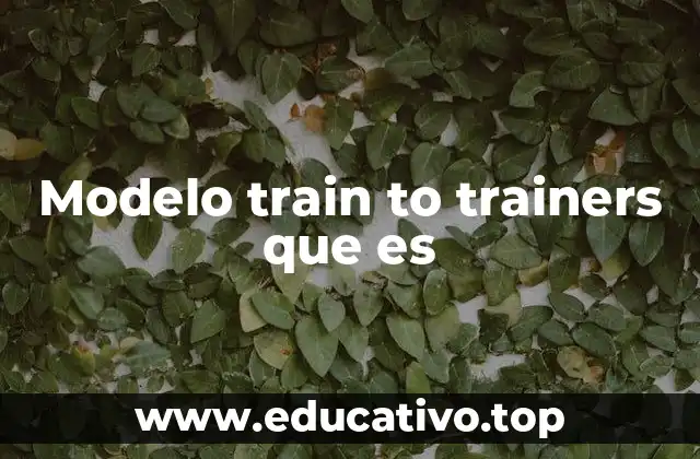 Modelo train to trainers que es