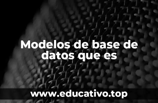 Modelos de base de datos que es