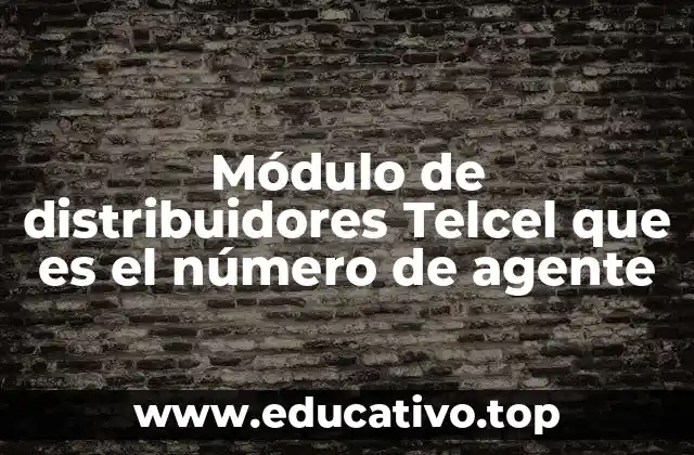 Módulo de distribuidores Telcel que es el número de agente