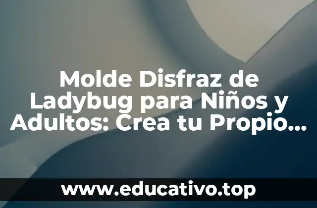 Molde Disfraz de Ladybug para Niños y Adultos: Crea tu Propio Disfraz de Mariquita