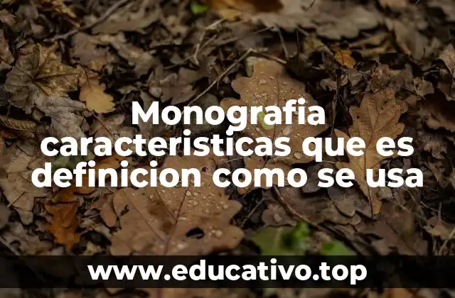 Monografia caracteristicas que es definicion como se usa