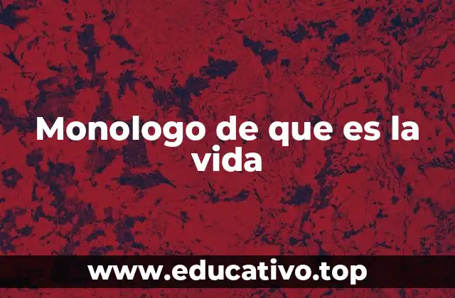 Monologo de que es la vida